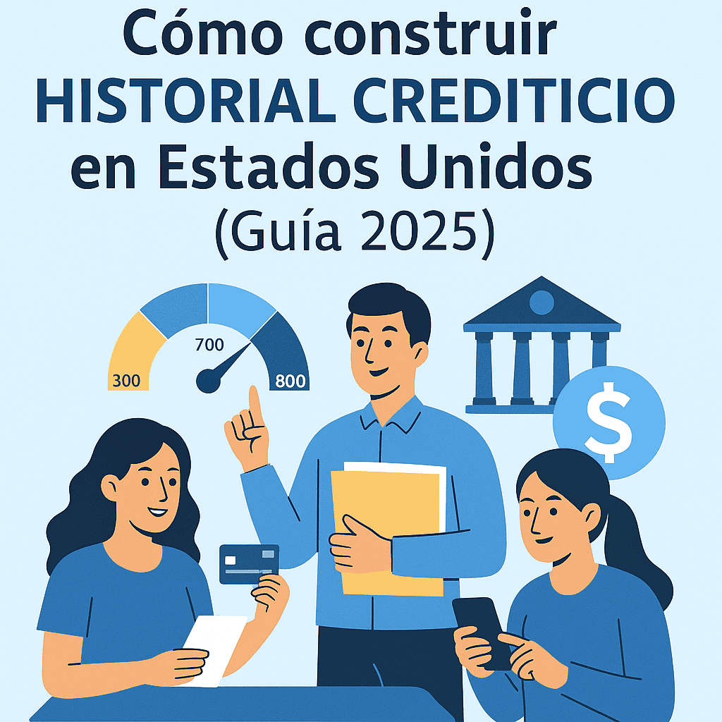 Personas hispanas construyendo historial crediticio en Estados Unidos con ITIN, tarjeta asegurada y banco