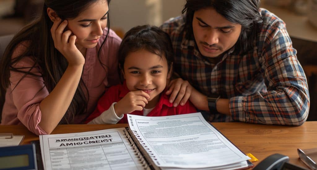 Familia hispana en Arizona buscando ayuda legal para pedir asilo
