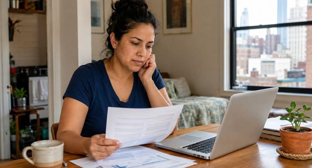 Persona revisando documentos para solicitar ayuda de renta CityFHEPS en Nueva York