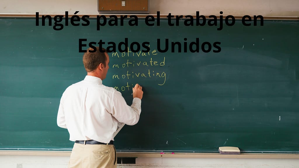 Ilustración de trabajadores aprendiendo inglés para el trabajo en Estados Unidos