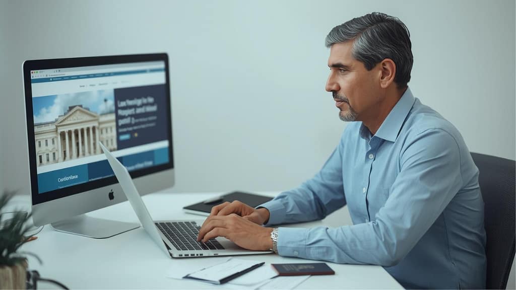 Patrocinador llenando el formulario I-134A de USCIS en una computadora para trámite de Parole Humanitario