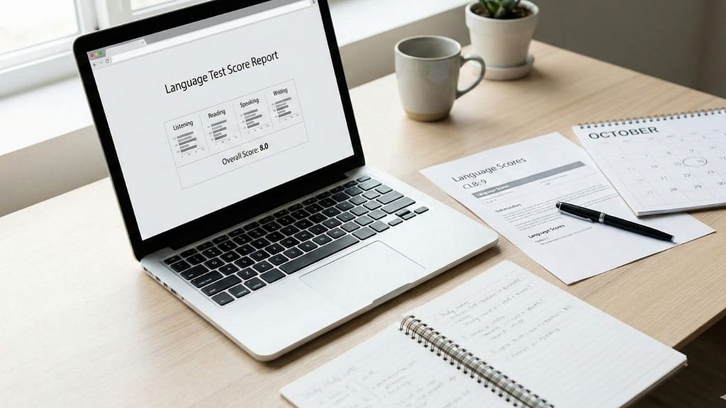 Tabla de equivalencias IELTS a CLB para subir el puntaje CRS en Canadá (2026)