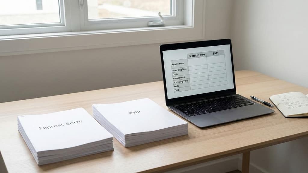 Comparación entre PNP y Express Entry para elegir la mejor ruta migratoria a Canadá