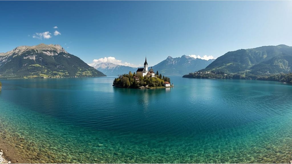 Una vista panorámica de la ciudad de Liubliana con su castillo y el río, representando la estabilidad y belleza de Eslovenia.