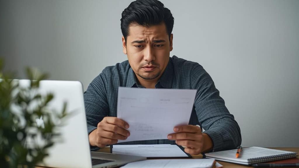 Persona hispana revisando una deuda en collections en Estados Unidos