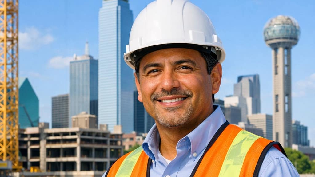 Contratista hispano en Dallas Texas revisando su seguro de responsabilidad civil