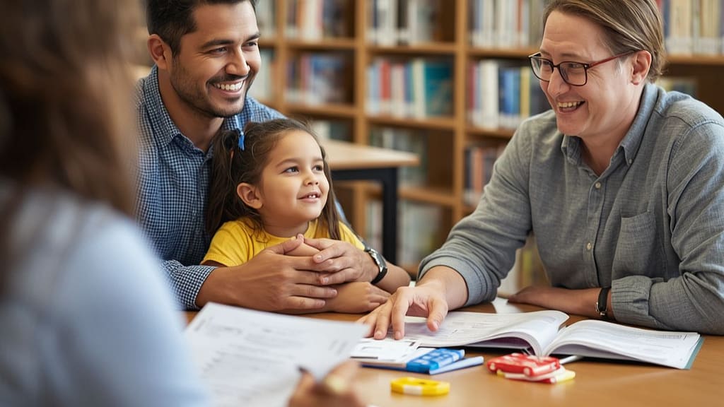 Familia hispana preparando taxes gratis con ayuda VITA en Florida